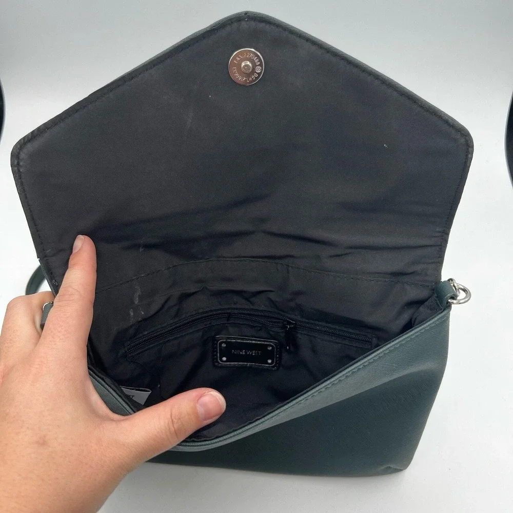 Nine West Dark Green Envelope Crossbody Bag